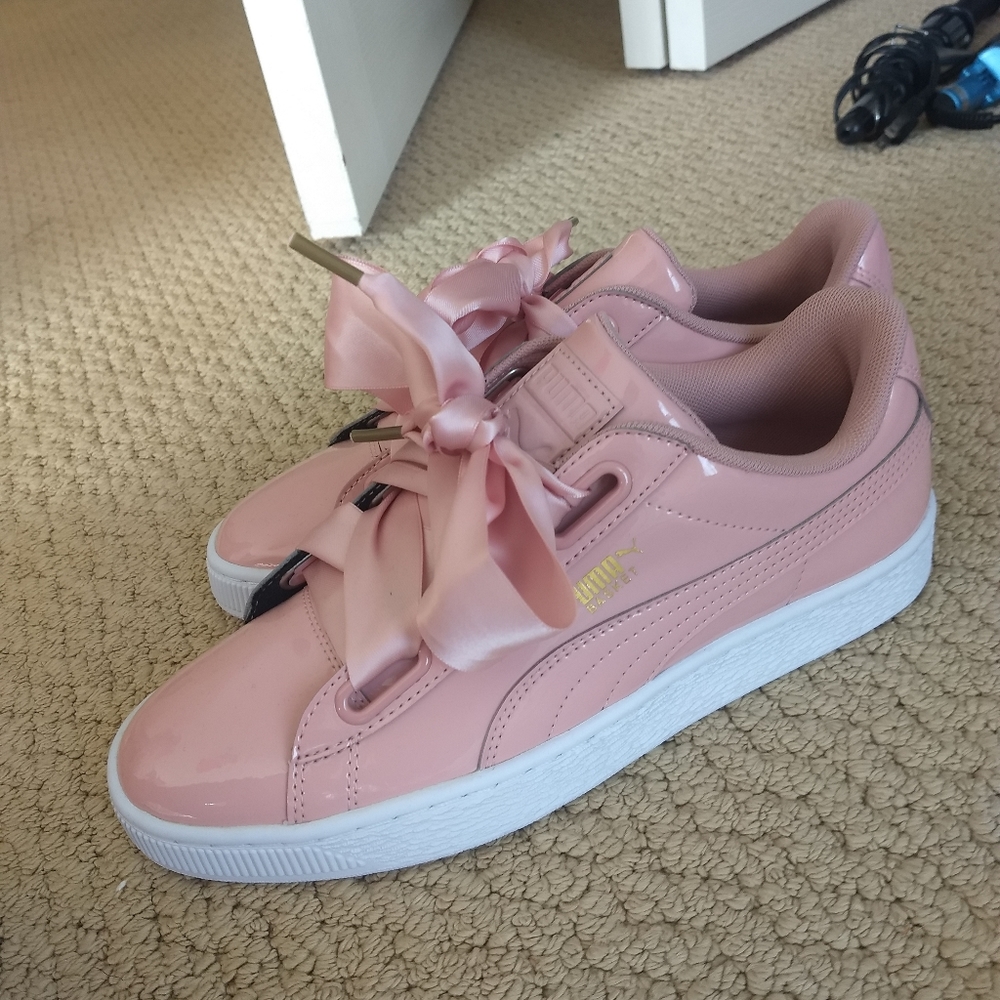 Pink patent leather sneakers